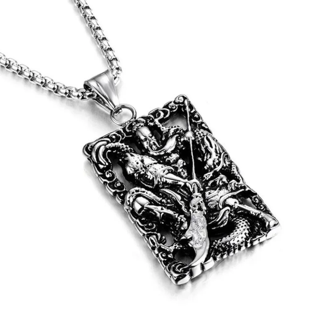 ❤️Tibetan retro ethnic broadsword pendant necklace for women/men, N90201P174